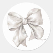 ボウシンプルブライダルまたはベビシャワー ラウンドシール (正面)
