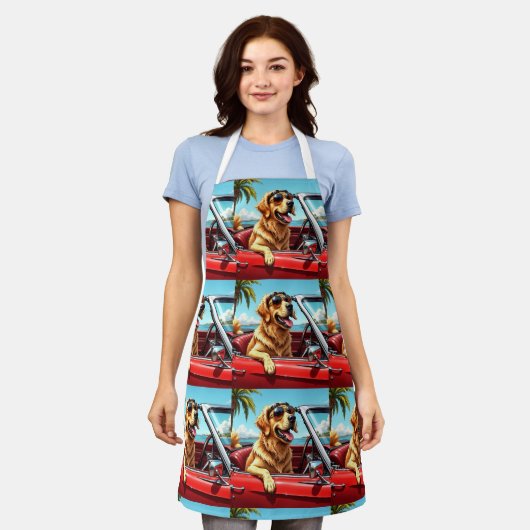 ボウシー犬 エプロン (着用した状態)