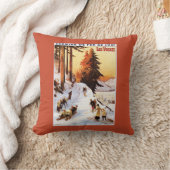 ボウジェポスターのSledding、スキー クッション (ブランケット)