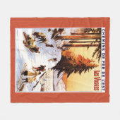 ボウジェポスターのSledding、スキー フリースブランケット (正面(横))