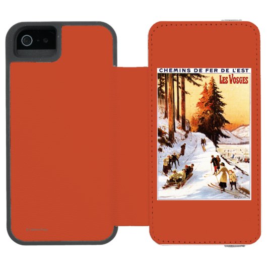 ボウジェポスターのSledding、スキー Incipio iPhoneウォレットケース (フォリオオープン)