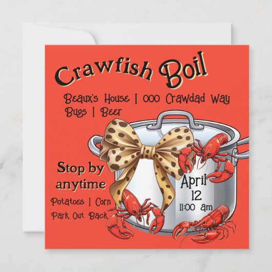 ボウズとクロウフィッシュのポットを持つマムシ沸騰パーティー シーズンカード (正面)