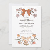 ボウズアンドフラワーズテラコッタブライダルシャワー 招待状 (正面)