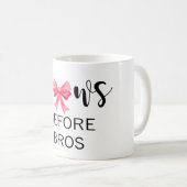 ボウズウィーンブロズピンクボウブラックレタリング コーヒーマグカップ (正面右)