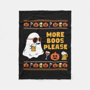 ボウズプリーズヴィンテージレトロ幽霊ハロウィンコスチューム フリースブランケット