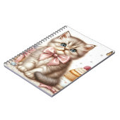 ボウズ&カップケーキ入りのかわいい子猫 ノートブック (左側)