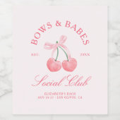 ボウズ&バベスコケットさくらんぼバチェロレッテ ワインラベル (シングルラベル)