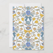 ボウズ&フラムズブルーイエローコケットブライダルシャワー 招待状 (裏面)