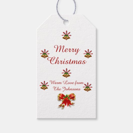 ボウズ&ベルズメリークリスマスギフトラベル ギフトタグ (正面)