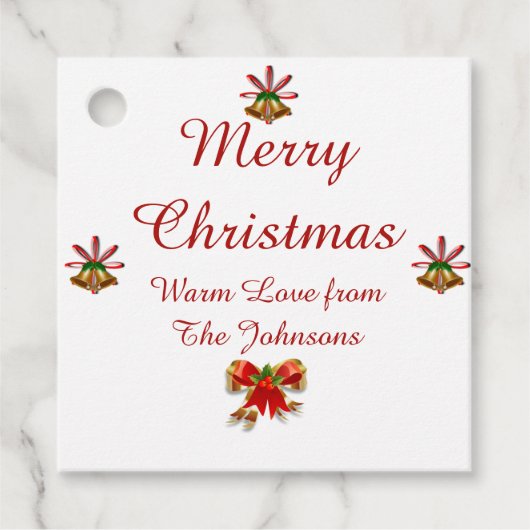 ボウズ&ベルズメリークリスマスメッセージカード フェイバータグ (正面)