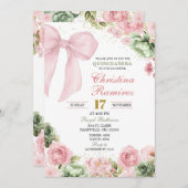 ボウセージピンクコケットフローラキンセアニェラ 招待状 (正面/裏面)