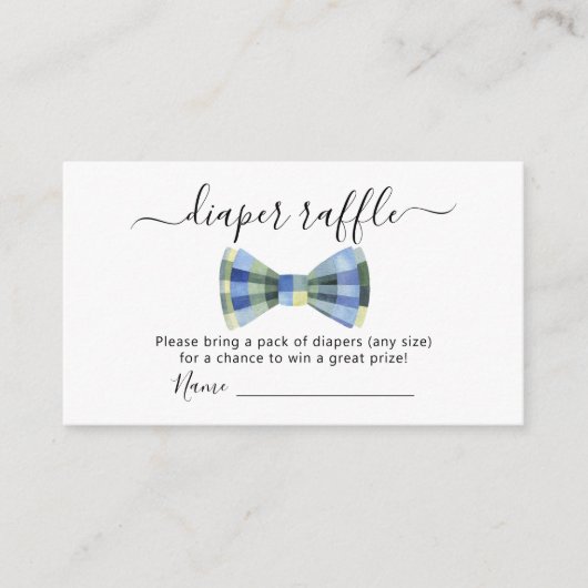 ボウタイおむつラッフルベビーシャワー エンクロージャーカード (正面)