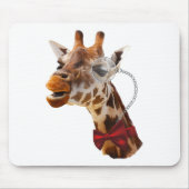 ボウタイおもしろいとモノコールのキリン マウスパッド (正面)