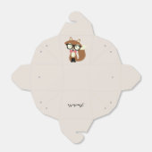 ボウタイとグラスヒップスターブラウンキツネ パーソナライズされた フェイバーボックス (折り畳みなし)