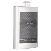 ボウタイとスカルモノグラムのフラスコ フラスク (右)