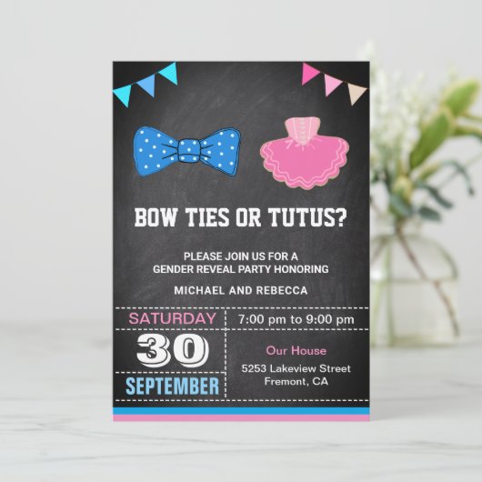 ボウタイまたはタトゥスジェンダーの表示パーティー 招待状 (スタンド正面)