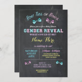 ボウタイまたはボウズ性別が赤ちゃんシャワー招待状を明らかにする 招待状 (正面/裏面)