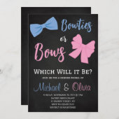 ボウタイまたはボウズ性別の表示 招待状 (正面/裏面)