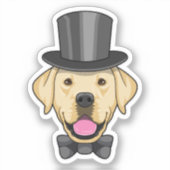 ボウタイをしたグルーム犬 シール (正面)