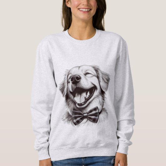 ボウタイを笑わせる犬 スウェットシャツ (正面)