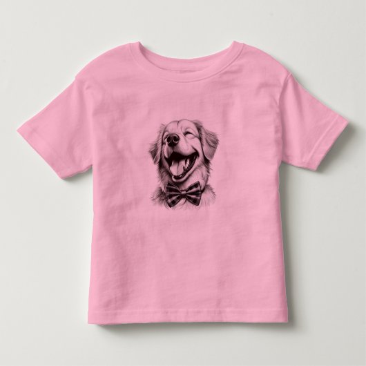 ボウタイを笑わせる犬 トドラーTシャツ (正面)