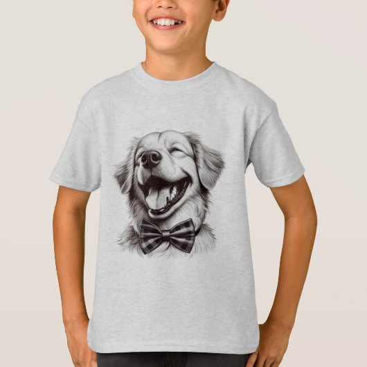 ボウタイを笑わせる犬 Tシャツ (正面)