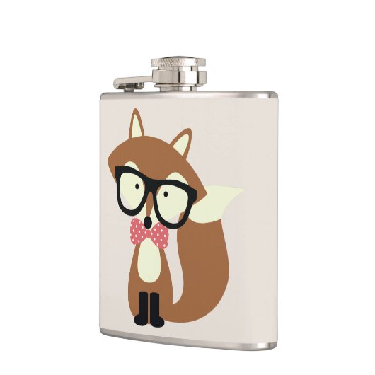 ボウタイアンドグラスヒップスターブラウンキツネ フラスク (左)