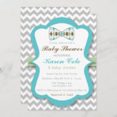 ボウタイアーガイルボーイ赤ちゃんシャワー招待状 招待状 (正面/裏面)