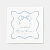 ボウタイイングザノット何か青いブライダルシャワー スタンダードカクテルナプキン (正面)