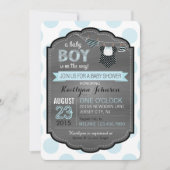 ボウタイオムツとブーティベビーシャワー招待状 招待状 (正面)