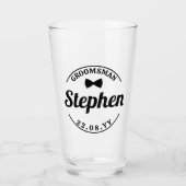 ボウタイカーブ文字名日付グロムスマ結婚ーズ タンブラーグラス (正面)