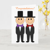 ボウタイグロームス結婚ゲイカード カード (黄色い花)