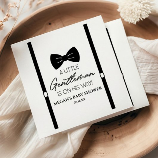 ボウタイサスペンダーリトルジェントベビーシャワー スタンダードカクテルナプキン