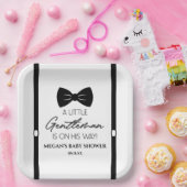 ボウタイサスペンダーリトルジェントベビーシャワー ペーパープレート (パーティー)