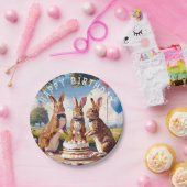 ボウタイズ誕生日パーティーのウサギ ペーパープレート (パーティー)