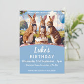 ボウタイズ誕生日パーティーのウサギ 招待状 (スタンド正面)