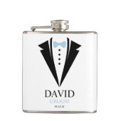 ボウタイタキシード「新郎パーソナライズされた」 フラスク (正面)