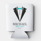 ボウタイタキシード「花婿介添人パーソナライズされた」 缶クーラー (裏面)