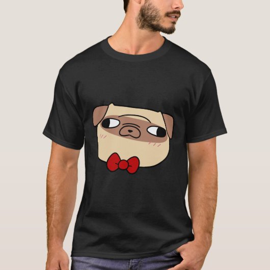 ボウタイパグ顔クラシックTシャツ598 Tシャツ (正面)