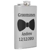 ボウタイパーソナライズされたブラックグレイグローモンズギフト フラスク (右)