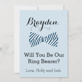 ボウタイパーソナライズされたリングや輪ベアラ提案カード 招待状 (正面)