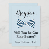ボウタイパーソナライズされたリングや輪ベアラ提案カード 招待状 (正面/裏面)