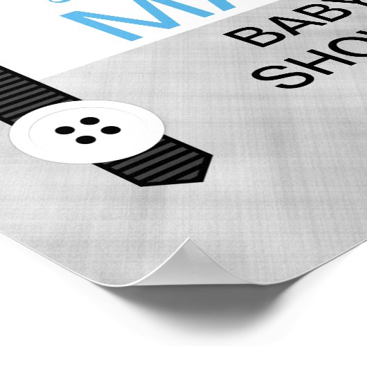 ボウタイブルーグレー男の赤ちゃんシャワー歓迎サイン ポスター (角)