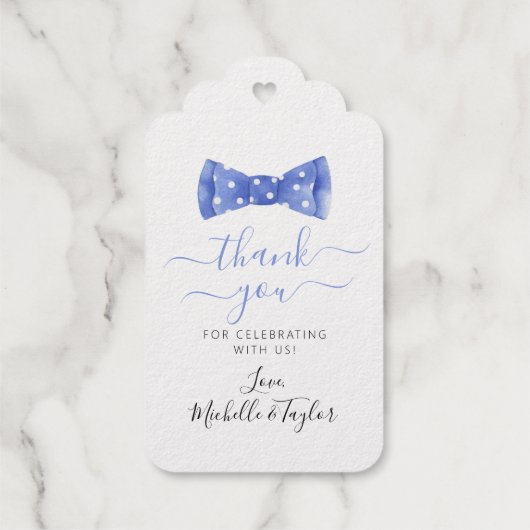 ボウタイベビーシャワーメッセージカード ギフトタグ (裏面)