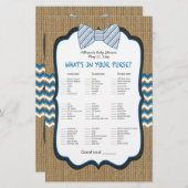 ボウタイボーイ赤ちゃんシャワーゲーム財布/ビンゴ (正面/裏面)