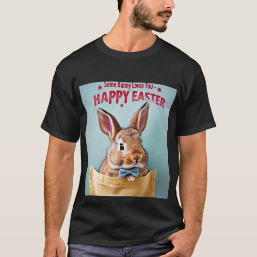 ボウタイメンズ付きダッパーポケットバニー Tシャツ (正面)