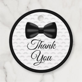 ボウタイリトルマン誕生日ベビーシャワーメッセージカード フェイバータグ