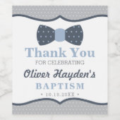 ボウタイワインボトルラベル（青と灰色） ワインラベル (シングルラベル)