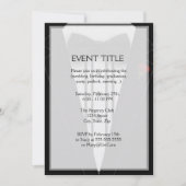 ボウタイ付きタキシードのモノグラム 招待状 (正面)