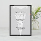 ボウタイ付きタキシードのモノグラム 招待状 (スタンド正面)